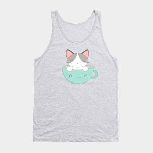 Kawaii Cute Coffee Cat T-Shirt Tank Top